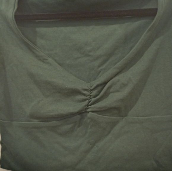 Kookai Dark Green V plunge cropped Top in size 2 equiv M - Picture 5 of 6